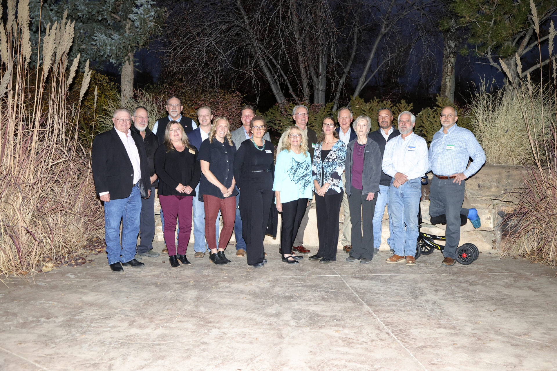 Picture of ODC Board of Directors at night lined up in a group